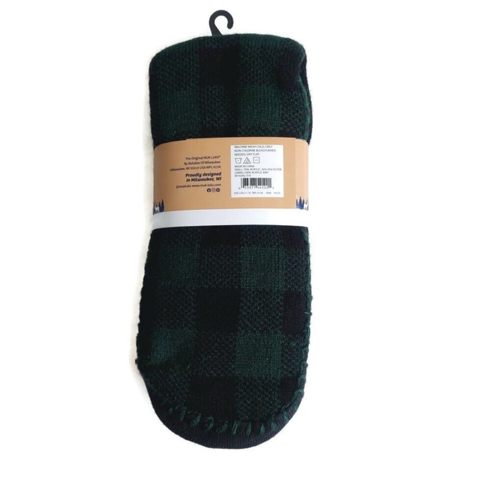 MUK LUKS Mens Slipper Socks Size L/XL Shoe Size 11/13 Green Warm Comfortable RT - Picture 5 of 5